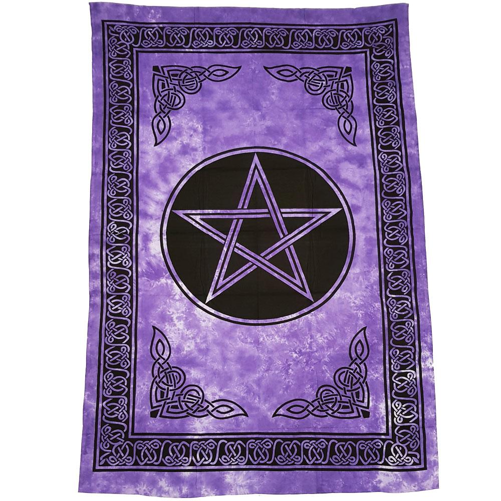 Altar Cloth Large Tapestry Purple Pentacle Crystal Karma By Trina